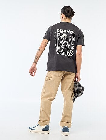 T-shirt 'Deadpool' 'Marvel' com estampado frente e verso