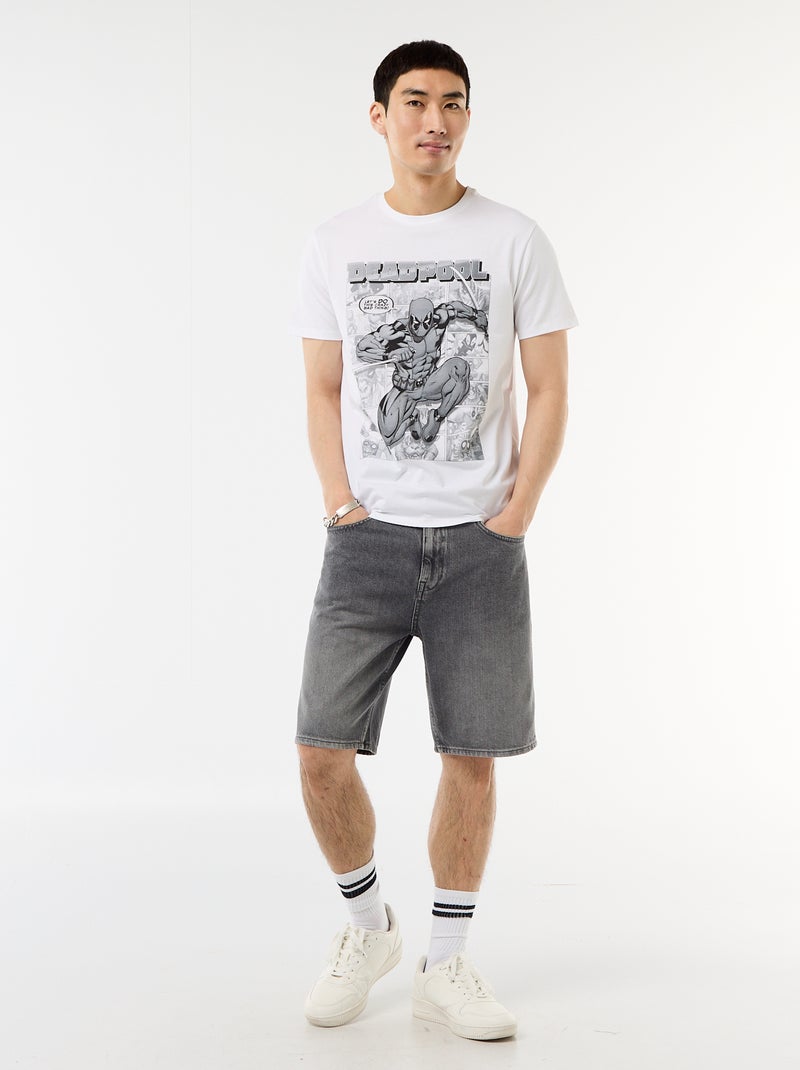 T-shirt 'Deadpool' 'Marvel' de manga curta Branco - Kiabi
