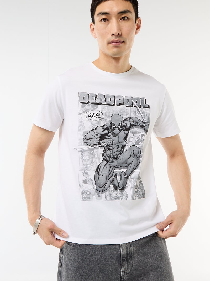 T-shirt 'Deadpool' 'Marvel' de manga curta Branco - Kiabi