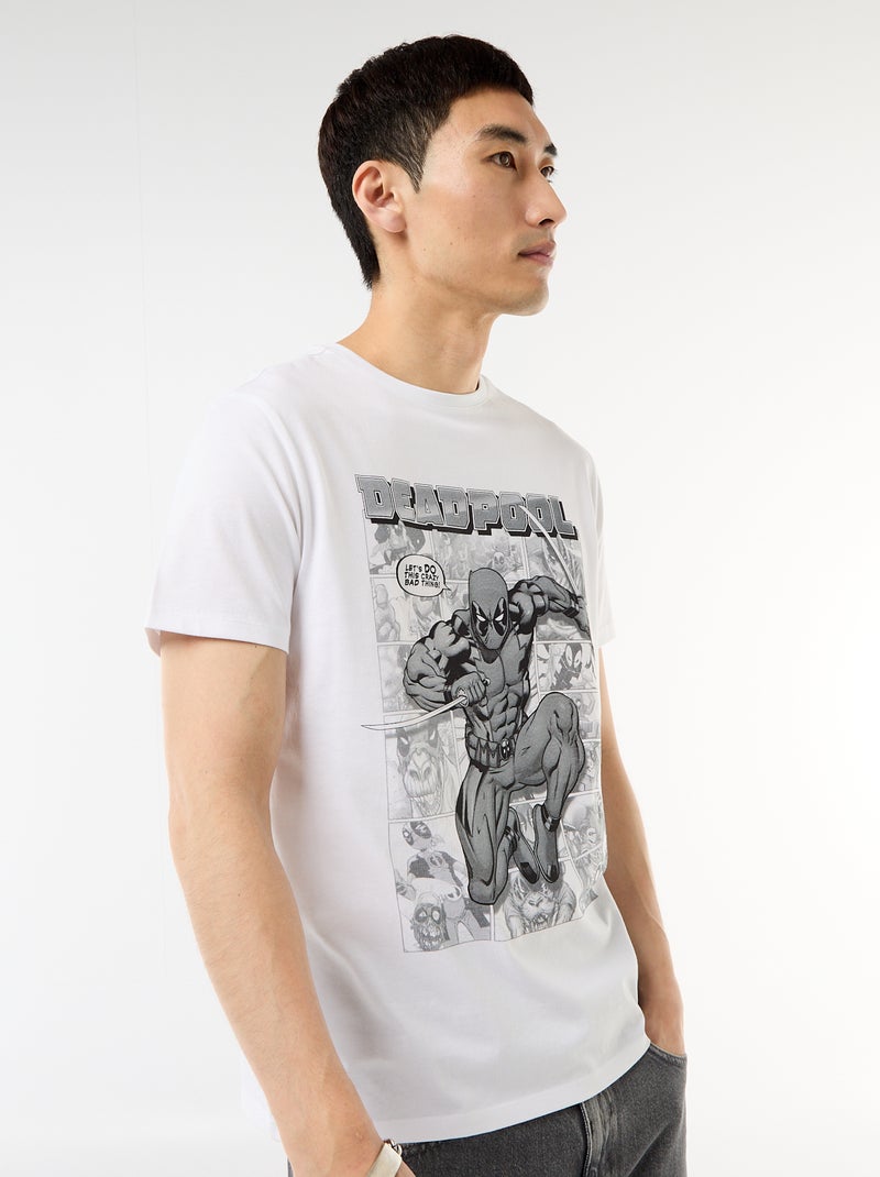T-shirt 'Deadpool' 'Marvel' de manga curta Branco - Kiabi