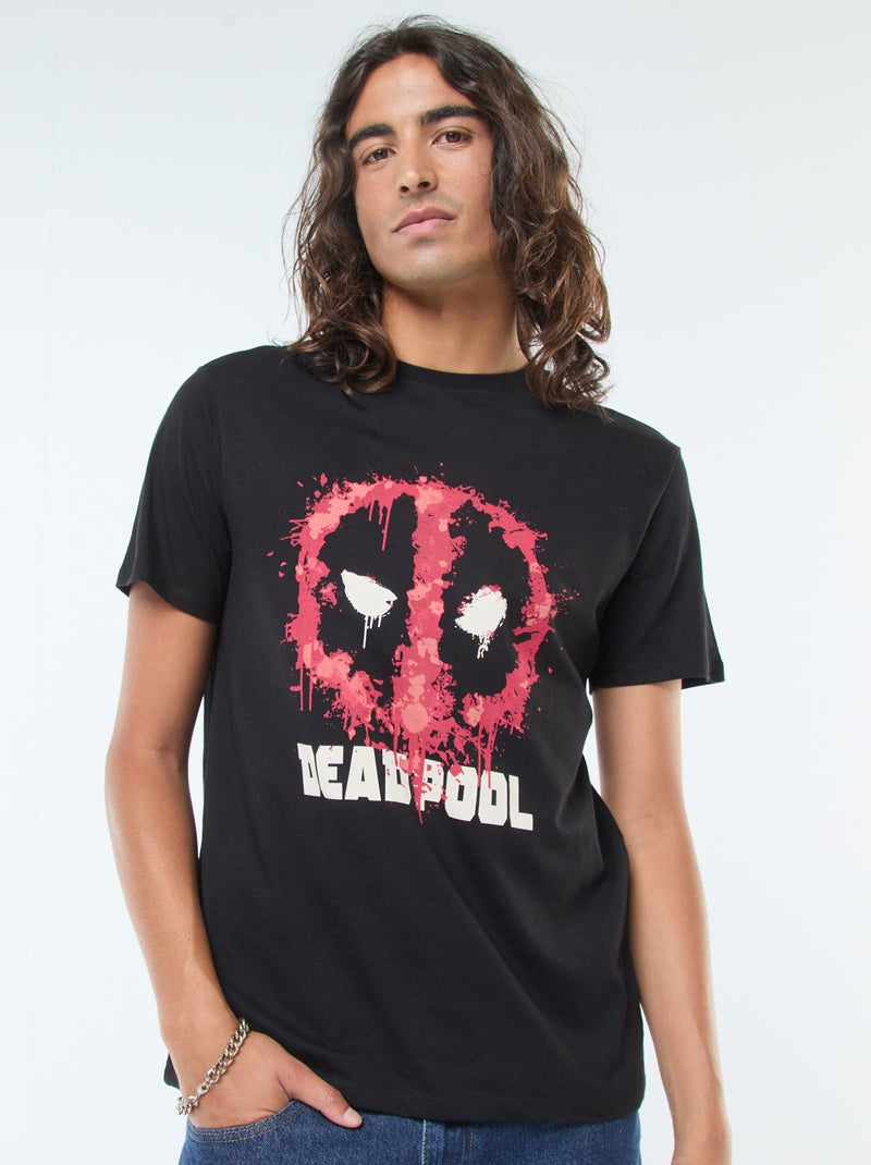 T-shirt 'Deadpool' 'Marvel' de manga curta Preto - Kiabi