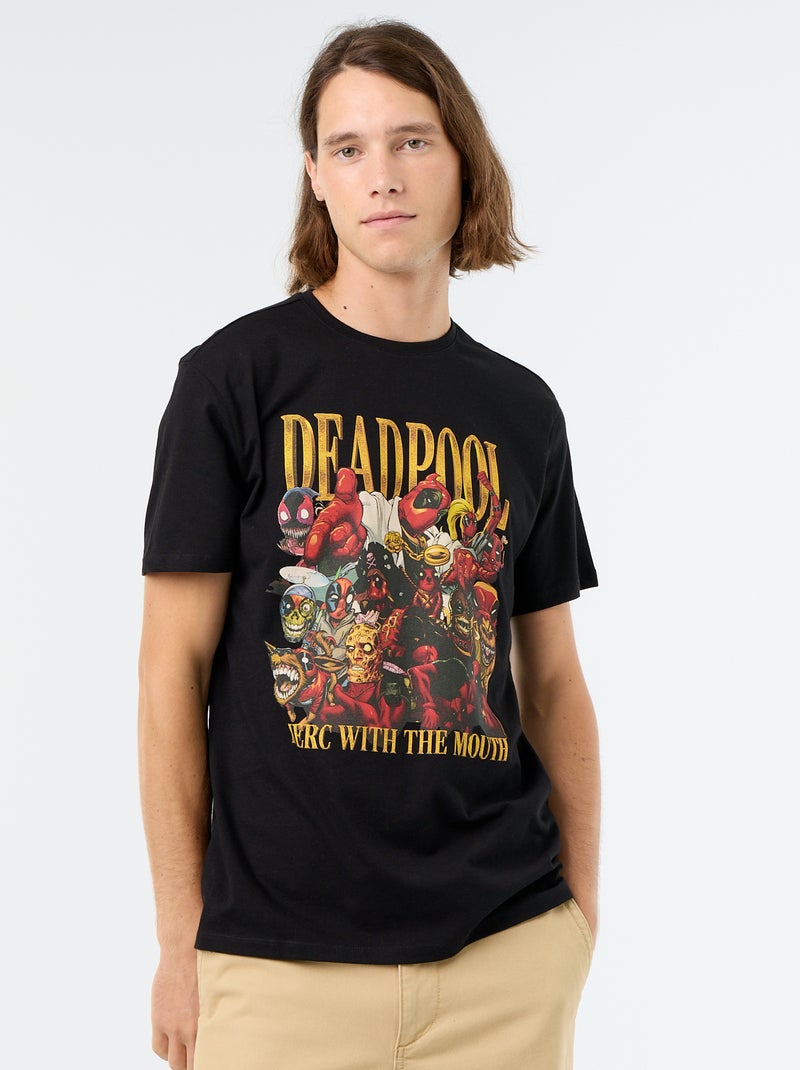 T-shirt 'Deadpool' 'Marvel' de manga curta Preto - Kiabi