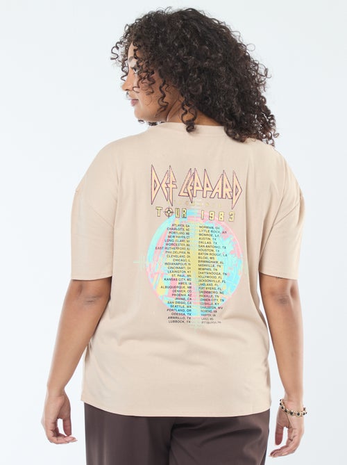 T-shirt 'Def Leppard' estampado frente e verso de manga curta - Kiabi