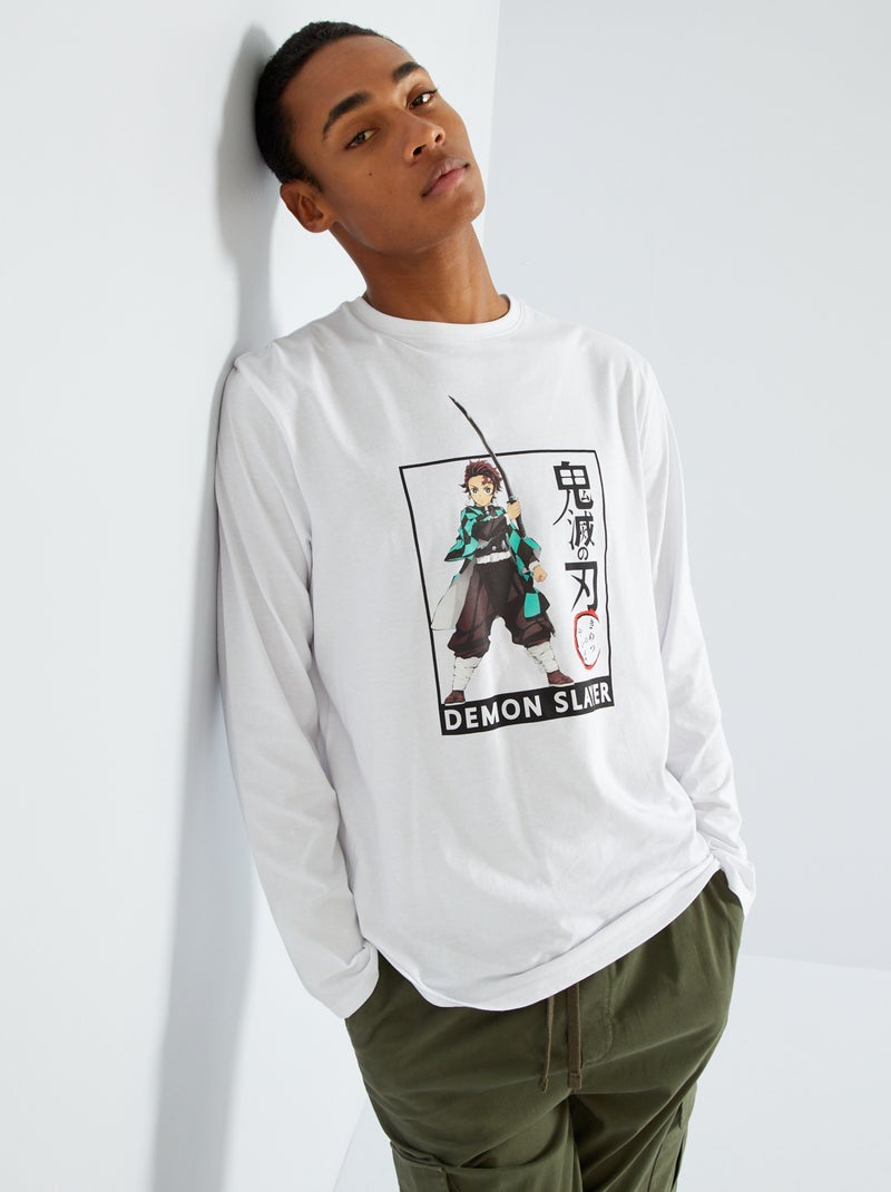 T-shirt 'Demon Slayer' Branco - Kiabi