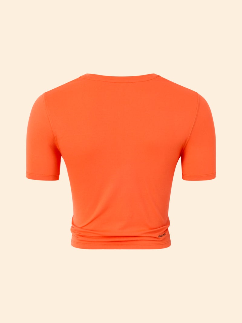 T-shirt desportiva franzida - (ekstract) Laranja - Kiabi