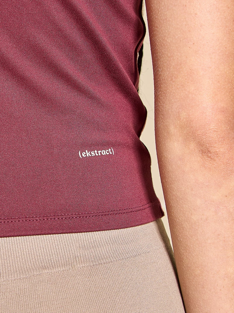 T-shirt desportiva franzida - (ekstract) Vermelho - Kiabi