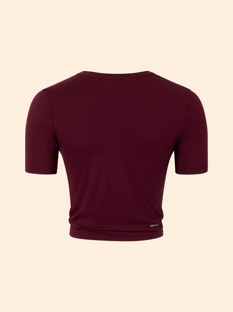 T-shirt desportiva franzida - (ekstract) Vermelho - Kiabi