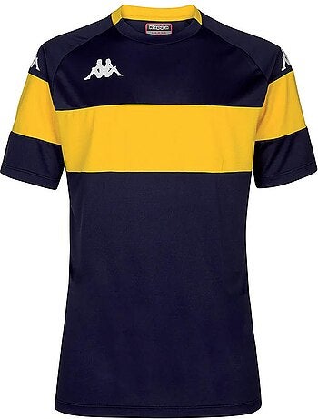 T-shirt desportiva kappa dareto para homem azul-marinho/amarelo
