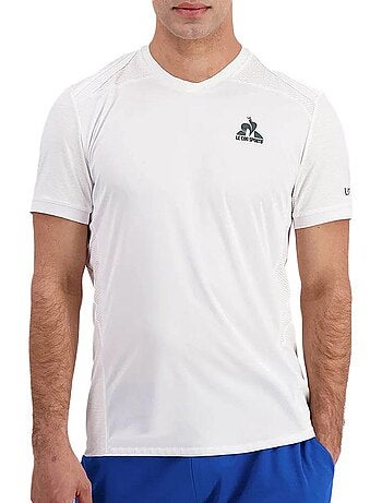 T-shirt Desportivo Branco Le Coq Sportif Tennis Pro para Homem