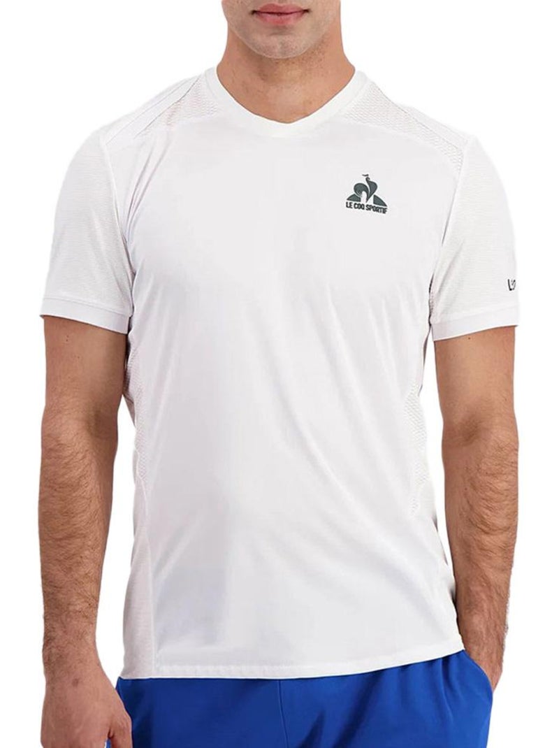 T-shirt Desportivo Branco Le Coq Sportif Tennis Pro para Homem Branco - Kiabi