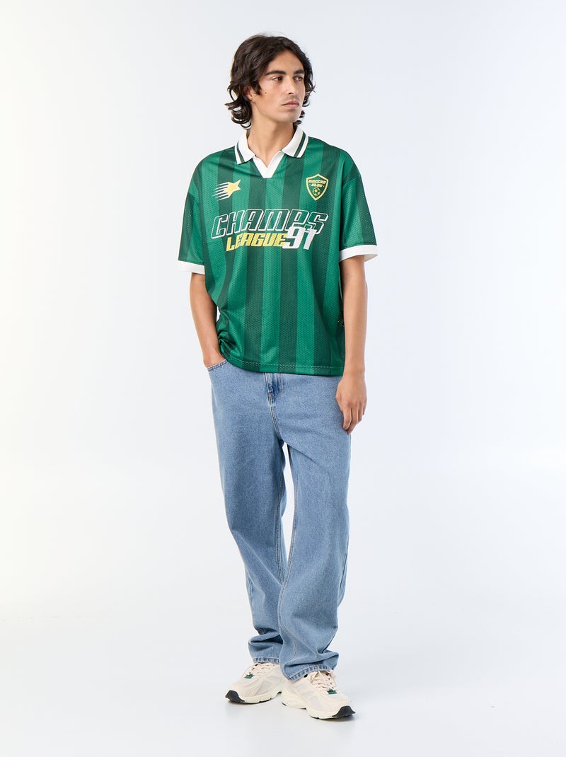T-shirt desportivo com gola polo Verde - Kiabi