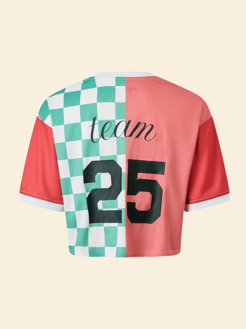 T-shirt desportivo cropped - (ekstract) Rosa - Kiabi