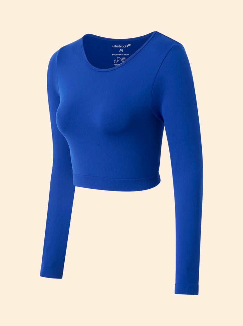 T-shirt desportivo de mangas compridas - (ekstract) Azul - Kiabi