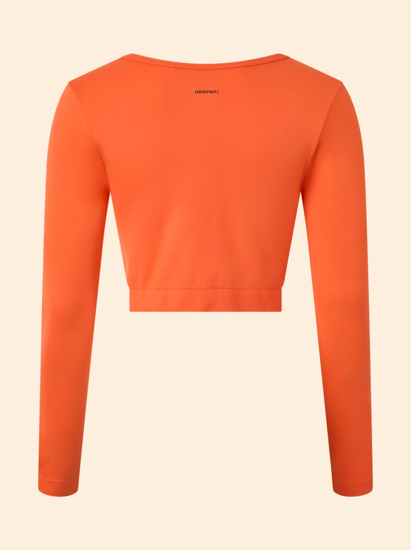 T-shirt desportivo de mangas compridas - (ekstract) Laranja - Kiabi
