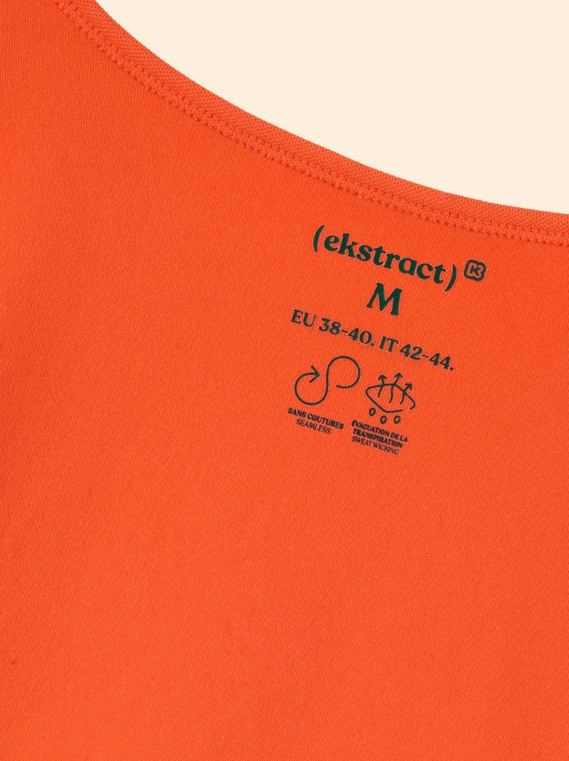 T-shirt desportivo de mangas compridas - (ekstract) Laranja - Kiabi