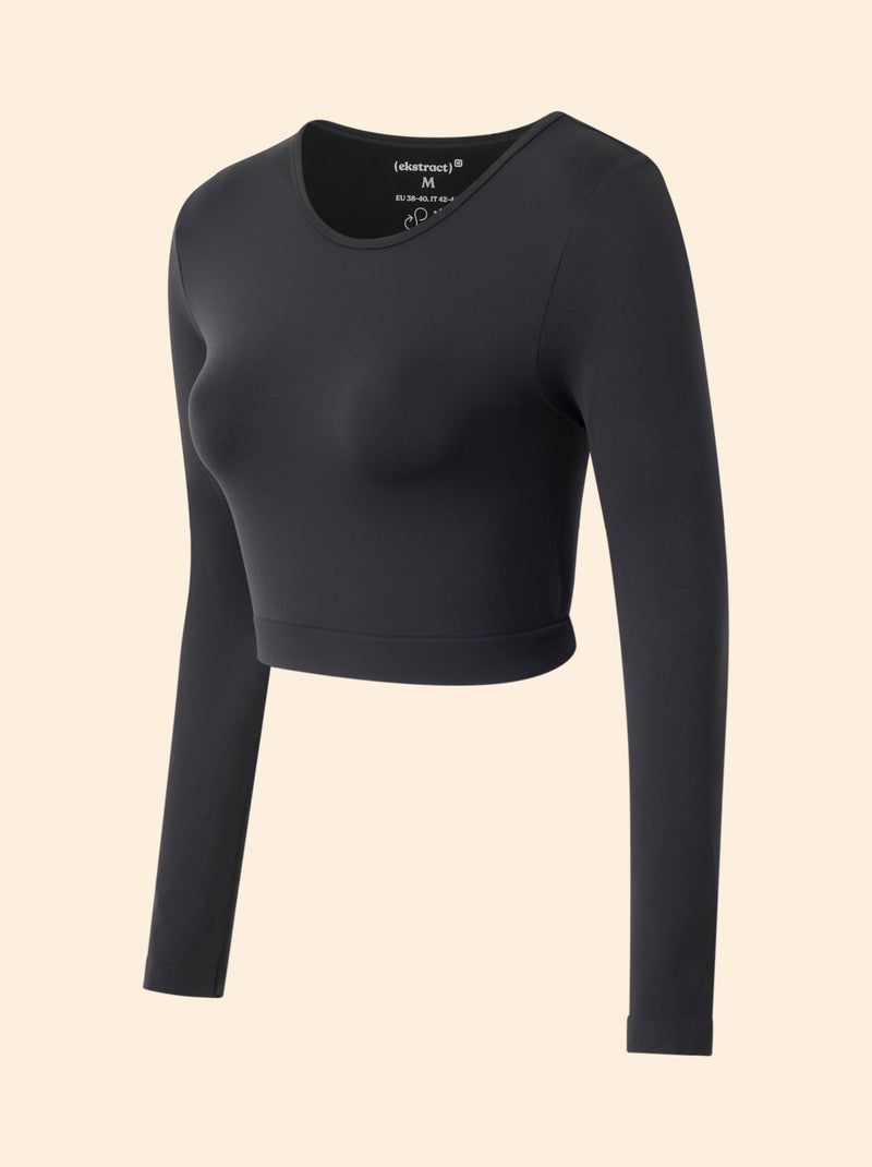 T-shirt desportivo de mangas compridas - (ekstract) Preto - Kiabi