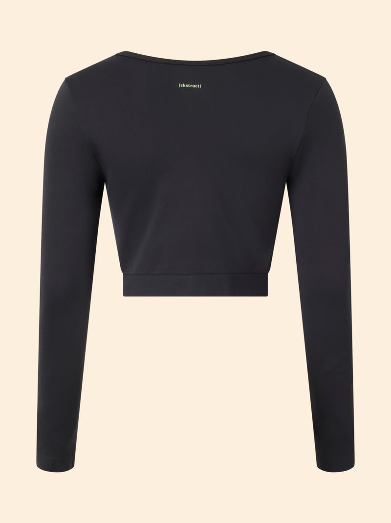 T-shirt desportivo de mangas compridas - (ekstract) Preto - Kiabi