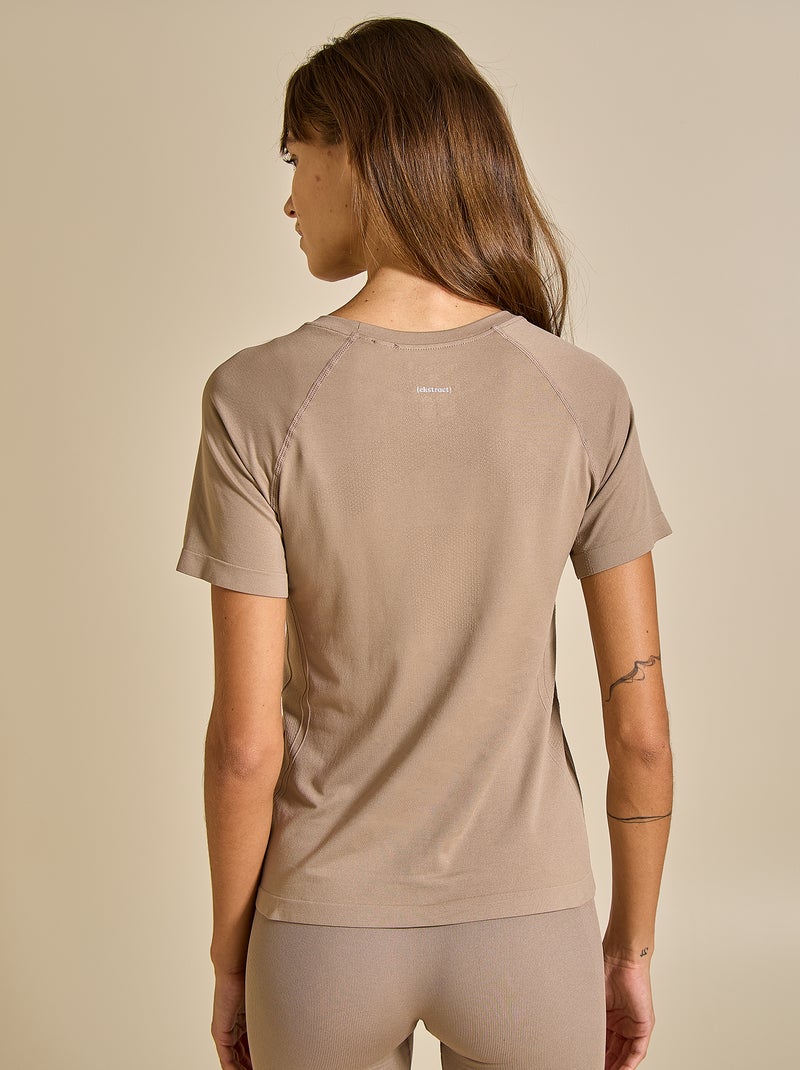 T-shirt desportivo efeito segunda pele - (ekstract) Bege - Kiabi