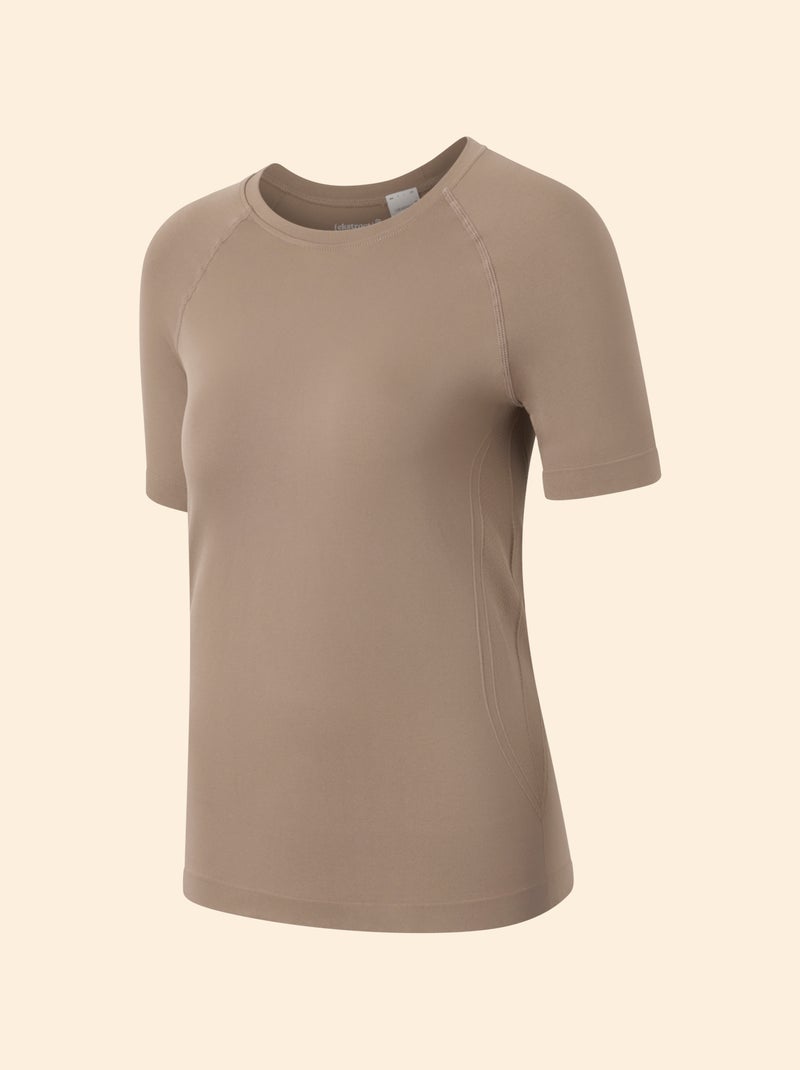 T-shirt desportivo efeito segunda pele - (ekstract) Bege - Kiabi