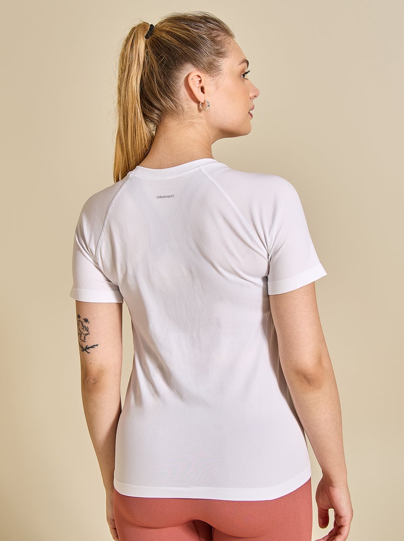 T-shirt desportivo efeito segunda pele - (ekstract) Branco - Kiabi