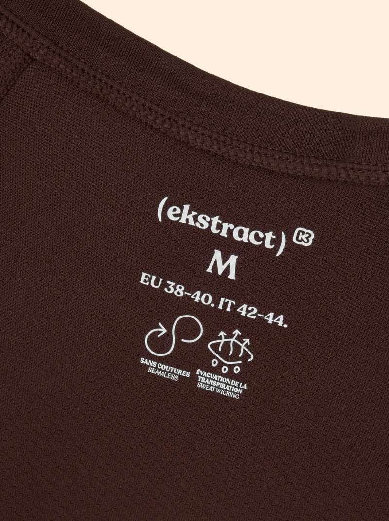 T-shirt desportivo efeito segunda pele - (ekstract) Castanho - Kiabi
