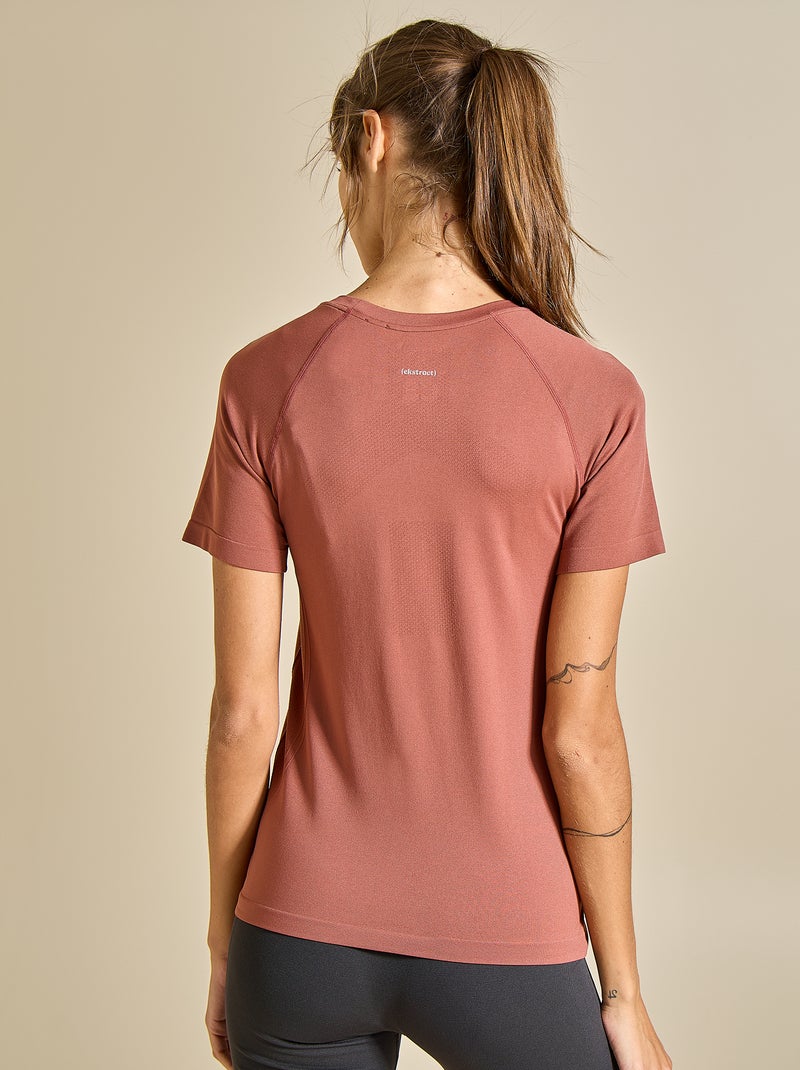 T-shirt desportivo efeito segunda pele - (ekstract) Castanho - Kiabi