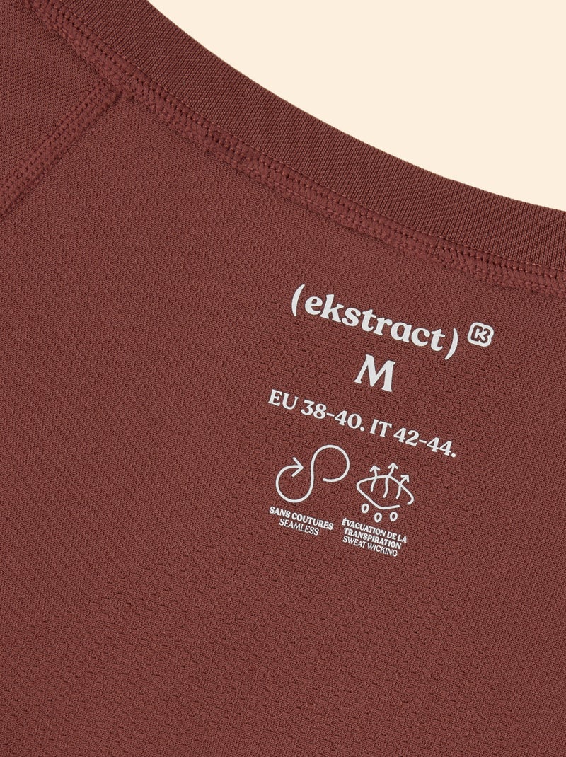 T-shirt desportivo efeito segunda pele - (ekstract) Castanho - Kiabi