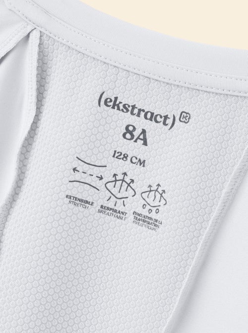 T-shirt desportivo fluido de mangas curtas (Ekstract) - Kiabi