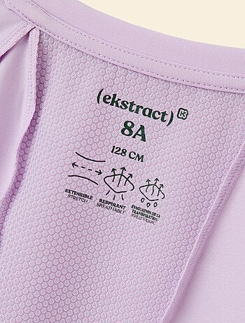 Ekstract - T-shirt desportivo fluido de mangas curtas