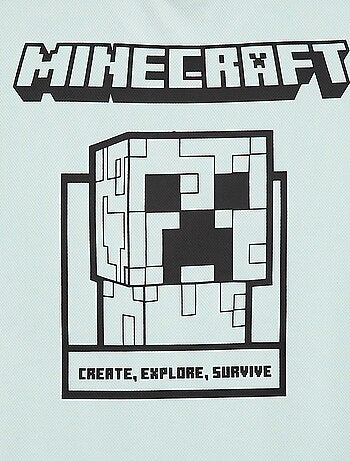 T-shirt desportivo fluido 'Minecraft' de mangas curtas