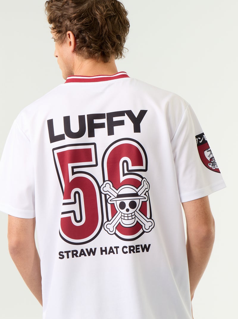 T-shirt desportivo 'One Piece' 'Luffy' de manga curta Branco - Kiabi