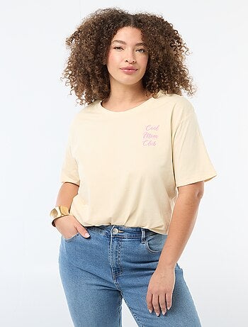 T-shirt 'Dia da Mãe' estampado manga curta