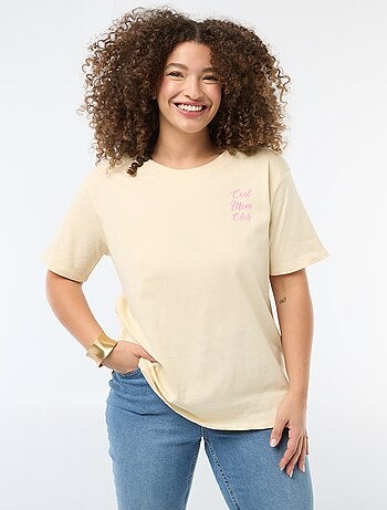 T-shirt 'Dia da Mãe' estampado manga curta