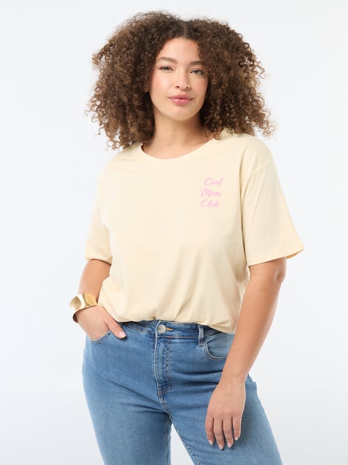 T-shirt 'Dia da Mãe' estampado manga curta - Kiabi