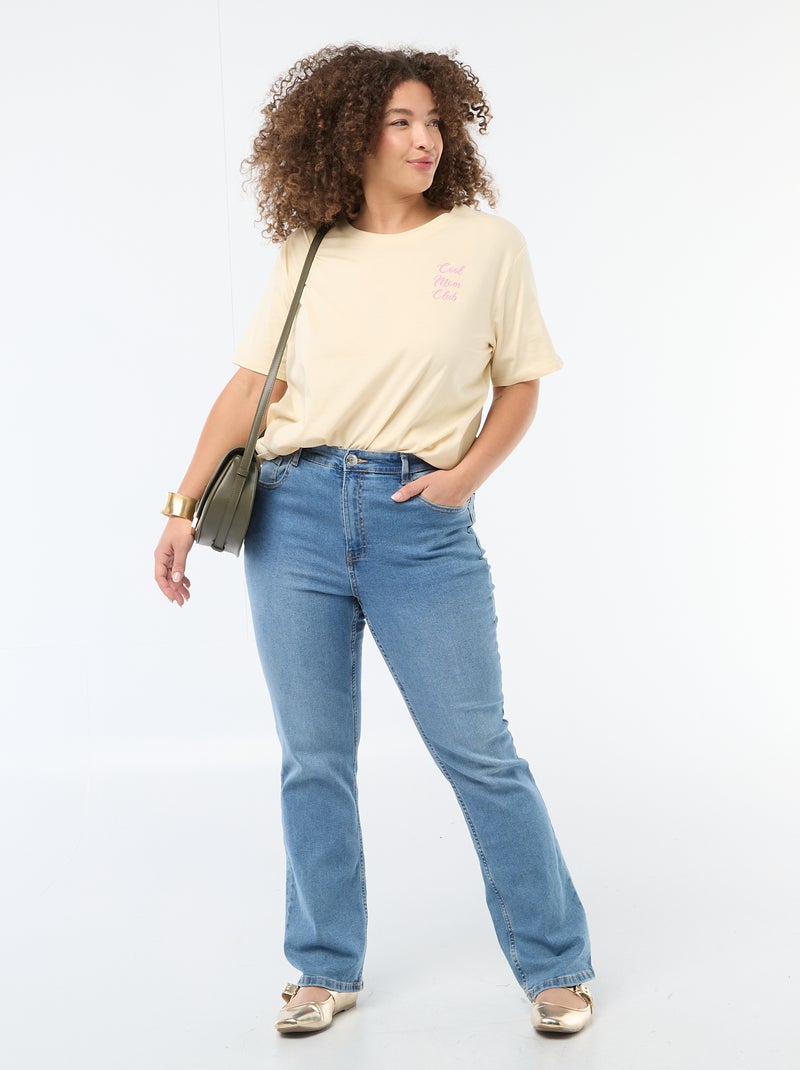 T-shirt 'Dia da Mãe' estampado manga curta Amarelo - Kiabi