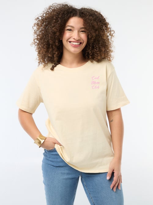 T-shirt 'Dia da Mãe' estampado manga curta - Kiabi