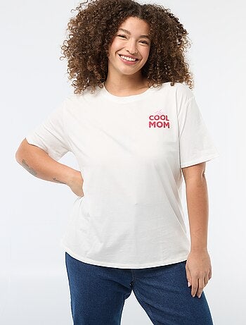 T-shirt 'Dia da Mãe' estampado manga curta