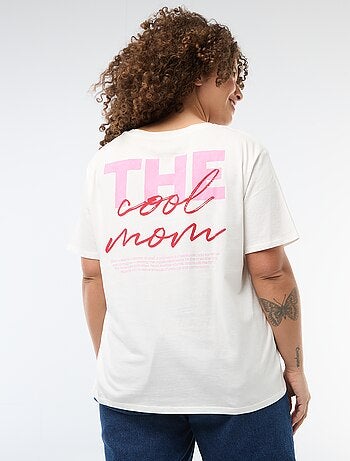 T-shirt 'Dia da Mãe' estampado manga curta