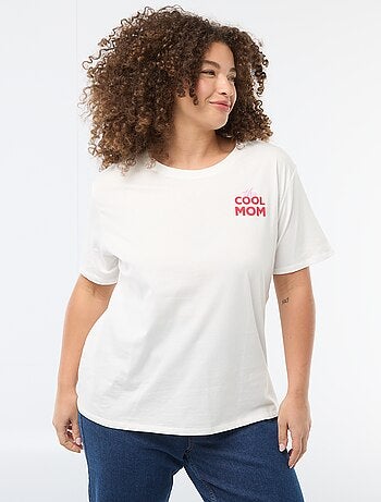 T-shirt 'Dia da Mãe' estampado manga curta