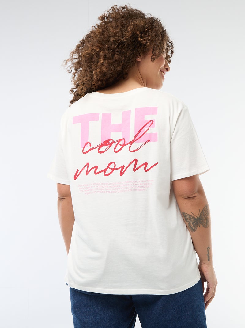 T-shirt 'Dia da Mãe' estampado manga curta Branco - Kiabi