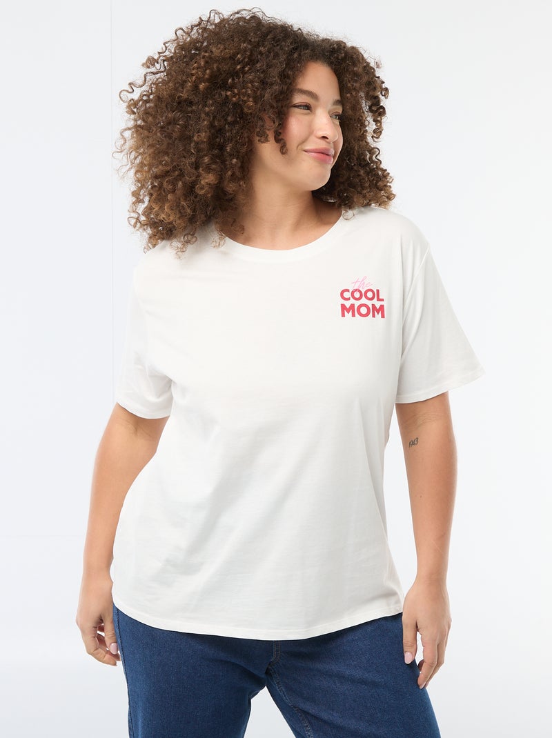 T-shirt 'Dia da Mãe' estampado manga curta Branco - Kiabi