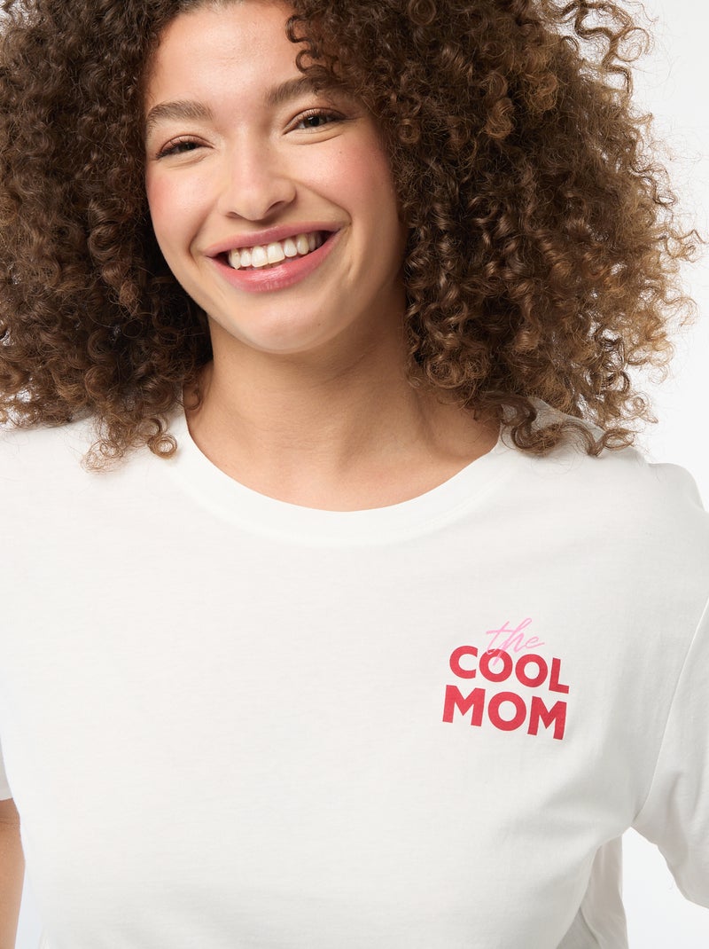 T-shirt 'Dia da Mãe' estampado manga curta Branco - Kiabi