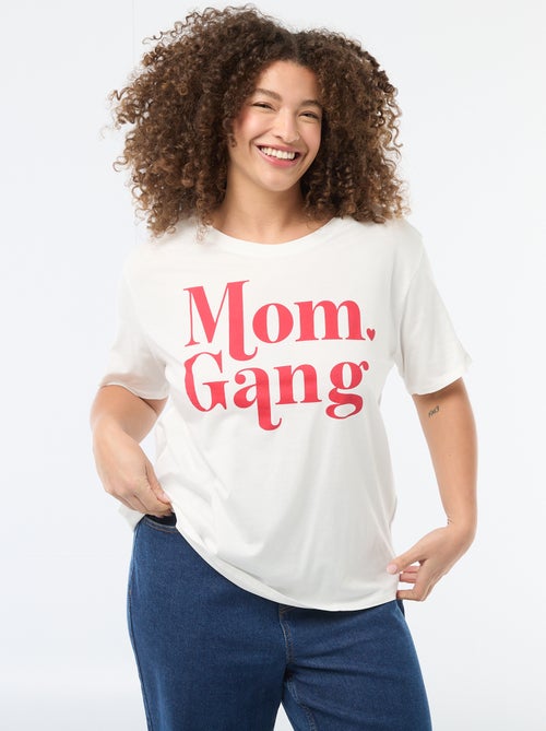T-shirt 'Dia da Mãe' estampado manga curta - Kiabi