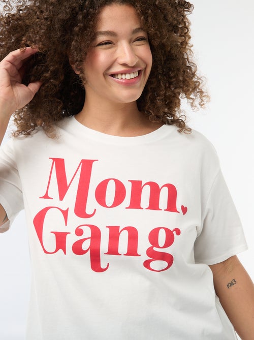 T-shirt 'Dia da Mãe' estampado manga curta - Kiabi
