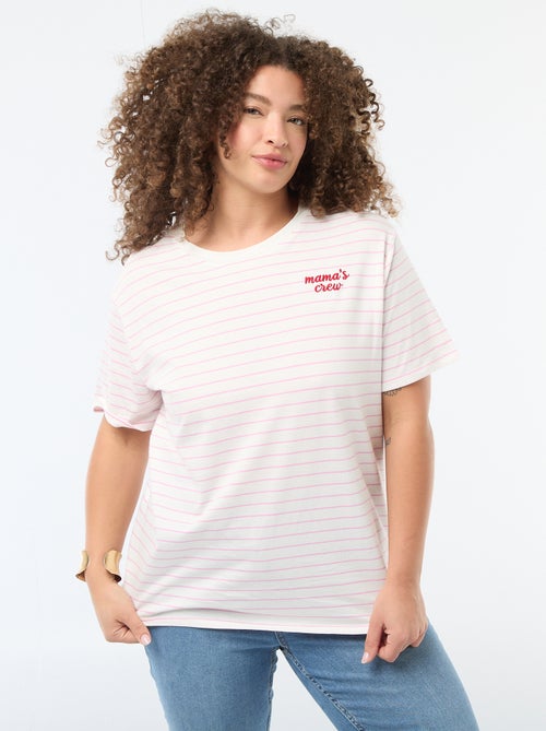 T-shirt 'Dia da Mãe' estampado manga curta - Kiabi