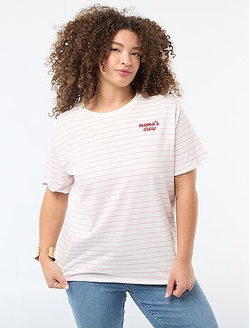 T-shirt 'Dia da Mãe' estampado manga curta