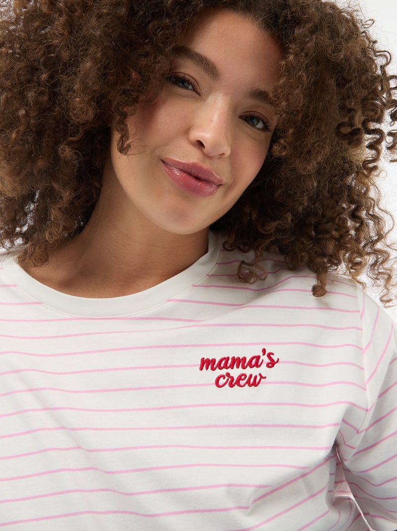 T-shirt 'Dia da Mãe' estampado manga curta Rosa - Kiabi