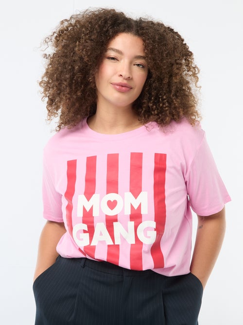 T-shirt 'Dia da Mãe' estampado manga curta - Kiabi