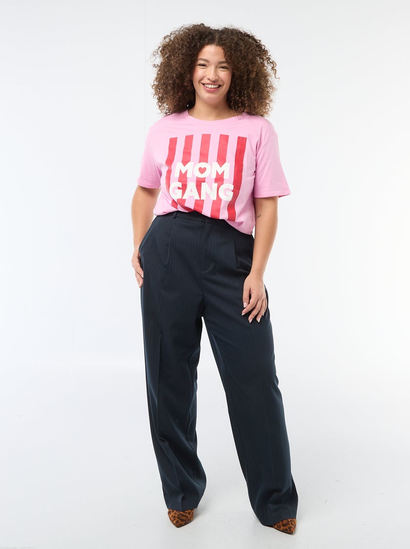 T-shirt 'Dia da Mãe' estampado manga curta Rosa - Kiabi