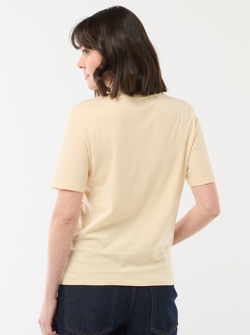 T-shirt 'Dia da Mãe' manga curta Amarelo - Kiabi
